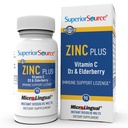 Superior Source Zinc Plus - Doplněk pro podporu zdraví imunitního systému - Vitamin C, Bezinky & Vitamin D3-90