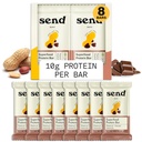 Poslat bary Plant- based Vegan zdravé proteinové bary, se zelenými (Peanut Cacao Crunch, 8 Bary) - Pouze skutečné ingredience, Zero přidaný cukr, gluten- Free, Dairy- Free