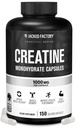 Jacked Factory Creatine Monohydrát Kapsle - Kreatinové pilulky pro růst svalů, zvýšená síla, zvýšený energetický výstup a lepší atletický výkon - 150 Kapsle