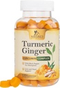 Kurkumin dodatek žvýkačky - 95% kurkuminoidy s kurkumou a zázvor, Black Pepper pro nejlepší absorpci, Nature 's Vegan Joint Support, Non- GMO, gluten zdarma, Chutné broskvové ochucení - 120 Gumy