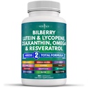 Nový věk Oční vitamíny s Bilberry Lutein & Zeaxanthin Lycopene Resveratrol Grape Seed Astaxanthin - Oční vitamín - 60 Počet