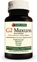 Zdravé návyky G2 Maxum Extra Síla Panax Ginseng Plus Ginkgo Biloba Směs na podporu energie a kognitivní funkce 60 Veg Kapsle na láhev