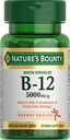 Nature 's Bounty Vitamin B12, Podporuje energetický metabolismus a nervový systém zdraví, 5000mcg, 40 Rychlé rozpuštění tablety