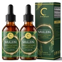 (2 Pack) Mullein Drops for Lungs - High potency Mullein Leaf Extract for Lung Detox & Cleanse, Podpora pro dýchací, imunitní, trávicí systém, přírodní mullein tekutá tinktura, Non- GMO, 4 FL OZ