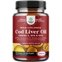 Islandské Wild Cod Equipment Oil Softgels - Fish Omega 3, EPA, DHA, Vitamin D & A, 1000mg per Serving - Neškodné kapsle pro srdce, kloub, Brain & Imunitation Support - 100 Počet