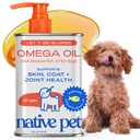 Native Pet Omega 3 Fish Oil for Dogs & Cats - Podporuje zdravou pleť, lesklý plášť, a silné spony - Vyrobeno s divokým aljašským lososem pro psy - Chutné, Fast- Absorbování Omega 3 6 9 Tekuté doplňky - 16oz