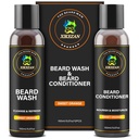 XIKEZAN Beard Wash & Beard Conditioner Natural Softtener Set w / Argan & Jojoba Oils Smooth & Posiluje vánoční skladování Stuffers Den otců dárky pro muže ho táta přítel manžel