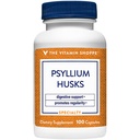 Vitamin Shoppe Psylium Husks - Plantago Ovata Fiber dodatek, který podporuje Regularitu a zdravý cholesterol, 840 mg na Serving - Lepidlo zdarma (100 Kapsle)