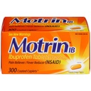 Motrin Ib Ibuprofen Tablets Pain Fever Reliever: 300 Coated Caplet