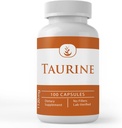 Čisté původní ingredience Taurin, (100 kapslí) 100% čisté, žádné přísady nebo plnidla, Laboratoř ověřen