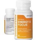 Probuzení přírodní energie & Focus Nootropní dodatek s Panax Ginseng, Guarana Extract & Chromium Picolinate CLAS124; Mozek dodatek pro Focus, Energy, Mood & Clarity CLAS124; Gluten zdarma Veggie, USA - 60 Caps
