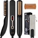 VOVO Beard Straightener Comb Upgrade Professional 2 v 1 Men 's Beard Straighthing Vyhřívané vlasy Zrychlení kartáč Portable Anti- Burn 6 Teplota nastavitelné s LED displej pro domácí a cestovní