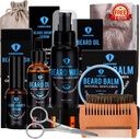 Beard Grooming Kit, Beard Kit s Beard Oil, Beard Growth Serum, Beard Wash, Beard Balm, Beard Brush, Beard Comb, Beard & Mustache nůžky Beard Growth Kit Unikátní dárky pro muže