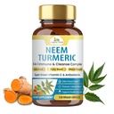 Organic Veda Neem & Turmeric Kapsle s Amla Fruit, Tulsi, Svatý Basil, Black Pepper Extract - Imunitní podpora doplněk stravy - Podporuje zdravou čistou pleť a buněčnou obranu - 120 Vegan Kapsle