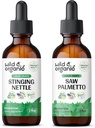 Wild & Organic String Nettle Root Tincture 2 fl oz & Saw Palmetto Tincture 2 fl oz