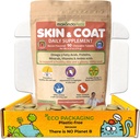Kožní a coat dodatek s Fish Oil a Omega 3 pro psy a kočky - Dog Itch Relief Pet dodatek pro svlékání, suché svědění kůže a alergie - Psí alergie Léčba Vitamíny (90 Tabs)