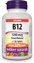 Webber Naturals Vitamin B12 Časované uvolnění 1200mg 80 Tablety