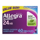 Allegra Dospělý 24-hodinová alergie Relief Gelcaps, Non- Drowsy Indoor and Outdoor Alergics Medicine, 180 mg Fexofenadine HCI Antihistaminium Pill, 60- Počet