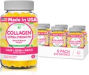 Lunakai kolagen gumové - nejtastnější Proprietární vzorec - 200mg Hydrolyzované kolagenové gumy pro ženy a muže s biotin, zinek, vitamin C a E - Non- GMO Anti Aging dodatek pro ženy - 6 Pack