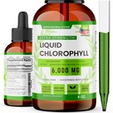Chlorofyl Liquid Drops (1500 MG) - doplněk imunitní podpory pro energii, Focus & Wellness Boost, Detox Cleanse, Skin Health & Gut Health - Non- GMO & Vegan (4oz)