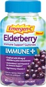 Emergen- C Imunitní + Elderberry Gummies, 750 mg Vitamin C s vitamínem D, zinek a elektrolyty, Imunitní podpora doplněk stravy, kofein zdarma, Lepek zdarma, Elderberry Flavor - 45 Počet