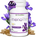 VH Nutrition MENOLITE + PHARMAN 124; Menopauza Doplněk * pro ženy PHARMAL 124; Maximální síla Hormonální Podpora * a Hot Flash Relief * PHARMAN 124; Přírodní vzorec pro menopauzu Symptomu RELIF 124; 60 Kapsle