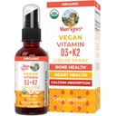 MaryRuth je organické D3 + K2 Spray pro dospělé a děti pro zdraví kostí 124; Vitamin D3 jako Cholekalciferol 124; Vitamin K2 Imunity 124; Minerální absorpce 124; Heart Health 124; Vegan 124; Non- GMO 124; Gluten Free Imuno124; 1 Fl Oz