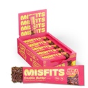 Misfit Vegan Protein Bary, Cookie máslo - Aktualizováno recept 124; Plant based, Nízký cukr & Karb, High Fiber Snacks 124; Balení po 15