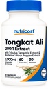 Nutricost Tongkat Ali 1,000mg 60 Kapsle - s Tribulus Terrestris a BioPerine, Vegetariánské Caps, Non- GMO, Gluten Free, Potent Extract