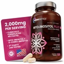 OmniBiotics Myo- Inositol & D-Chiro Inositol Dodatek s 40: 1 Poměr pro rovnováhu hormonů pro ženy - ženy dodatek k podpoře reprodukčního zdraví a ovariální funkce. Non- GMO - 120 Veganských tobolek