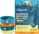 Cliganské Mosquito Repelent Mikrovlákno Náramky (10 Počet) - pro dospělé a děti, DEET Free náramky