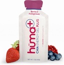 Huma Plus (Double Electrolytes) - Chia Energy Gel, Berries & Pomegranate, 24 Gels - Somech Friendly, Real Food Energy Gels