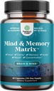 Matrix Nootropní Mozek Dodatek pro paměť a Focus Enhancement - Vitamíny pro duševní zdraví a jasnost - Kognitivní komplex pro dospělé Vitality vševěké mysli - 60 Kapsle