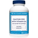 Vápník (karbonát) 1200mg - Minerální esence pro zdravé kosti a zuby, 100% denní hodnota - Přidáno 400IU vitaminu D na pomoc v absorpci (120 Softgels) od The Vitamin Shoppe