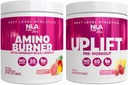 NLA pro její Pre / Intra Workout Stack (zahrnuje její termogenní Amino Hawaiian Sunset a Uplift Pre Workout Raspberry Lemonade)