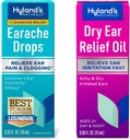 Bundle of Hyland 's Earche Drops 0.33 Fl Oz and Dry Ear Relief Oil, Relieve Uar Irritation Fast, for Itchy and Dry Irritated Ears, Ages 2 and up, Day and Night Drops, 0.5 Ounce
