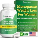 VoomVaya MenoSlim Advanced Menopauza Váha Ztráta pro ženy - Menopauza & Perimenopauza Doplňky pro ženy - Estrogen dodatek & Menopauza Relief for Hot Flashs, Bloating, Energy - 60 Kapsle