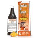 EMULSION DE ESCOCIA Cod Jaterní olej, Orange Flavor, 6.5 fl oz (1 balení) - Rybí olej s vitamíny A, D, E, B1, Omega33 pro imunitní a kostní zdraví, Děti a dospělí
