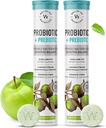 WELLBEING NUTRITION Daily Probiotic + Prebiotic CRI124; Plant Based CFU 124; 18 Billion CFU, 6 Párů pro muže a ženy s organickou prebiotickou fiber for Digestion, Gut Health, Metabolismus CRI124; 42 Efervescent Tabs