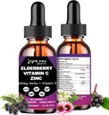 Organic Elderberry Sirup, Liquid Drops Elderberry Vitamin C a zink pro dospělé, 11-in-1 Sambucus Black Elderberry tinktura w / Vitamin D3, Mos Moss Black Seed, Elderberry Imunitative Supplement