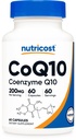 Nutricost CoQ10 200mg, 60 Vegetariánských kapslí, 60 Služeb - Vysoká absorpce, Vegetariánská, Non- GMO, Koenzym Q10
