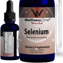 WellnesSOne Liquid Selenium Supplement - Ionizované Selenium Liquid Drops 70 mcg - Antioxidant, Kardiovaskulární a imunitní podpora - USA Testováno, Vegan, Non- GMO, Gluten Free, Neochucené - 1.67 fl oz