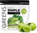 Čisté jednoduché jí super zelené prášek, přirozeně ochucené zelené prášek s Chlorella, Spirulina, Superfoods & Prebiotic Fiber, žádné umělé přísady, Lepek zdarma, zelené jablko Flavor, 30 Služeb