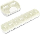 2 Pack (Týdenní & Daily), 2 krát denně (AM / PM) + 7- denní Pořadatel pilulek, Planner vitamínů, Velká kapacita Pill Box Set, Cestovní Pill Pouzdro pro léky / Vitamíny / Rybí oleje / doplňky, bílá