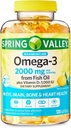 Konvergence Maximální péče Omega-3 z Fish Oil Eye Brain Bone & Heart Health Diety Supplementary Softgels, 2000 mg, 120 Počet