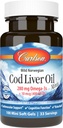 Carlson - Cod Jaterní Oil Minis, 280 mg Omega-3s + Vitamíny A a D3, norské, Wild Caught, Sustainable Sourced, 100 Mini Softgels