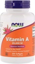 Vitamin A z rybího jater, 25000IU, 250 Sgels od Now Foods (balení po 6)