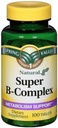 Spring Valley Super B- Complex, Podpora metabolismu, 100 tablet