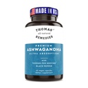Thomas 'all- natural Remedies Organic Ashwagandha Stress Supplement, Mood & Energy Support, Pure Ashwagandha 1000mg, Ultra Absorpce s Black Pepper, Vegan, Žádné plnidla
