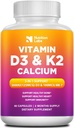 Vitamin D3 K2 5000 IU doplněk s vápníkem, Multivitamins podporuje imunitní zdraví, silné kosti, zuby & srdce funkce s bioperine Black Pepper ovoce Extract 60 Počet (balení po 1)